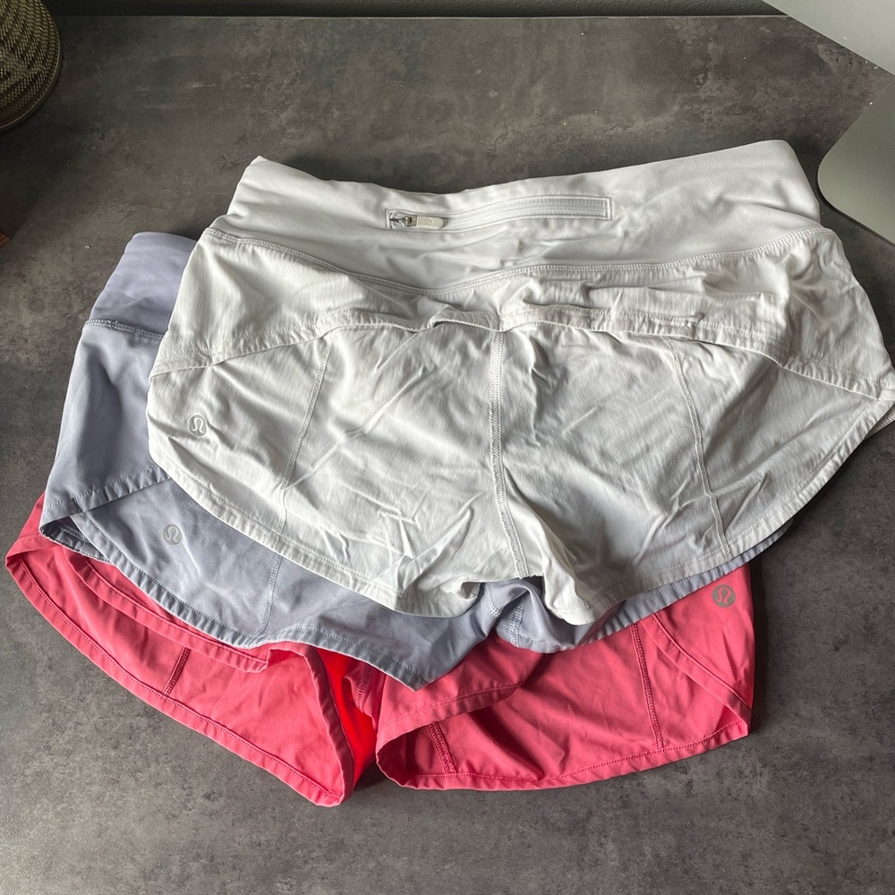 Bundle of 3 lululemon speed up shorts size 4